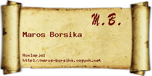 Maros Borsika névjegykártya